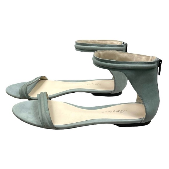 3.1 Phillip Lim Suede Light Green Flat Slip-On Sandals Eur 39.5 US 9.5 - Picture 6 of 12